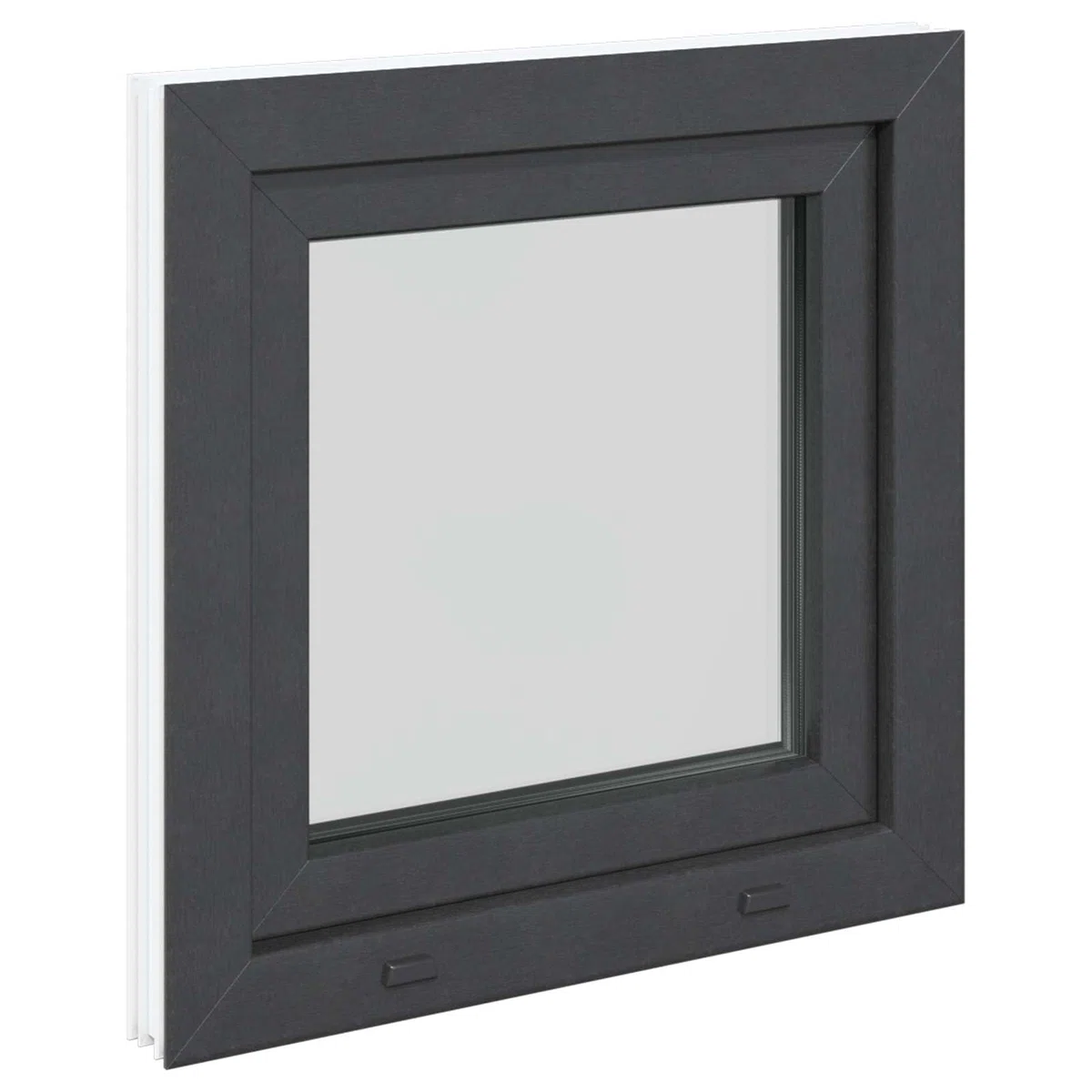 Fenêtre de cave en PVC 50 x 50 cm avec fonction basculante et rotative