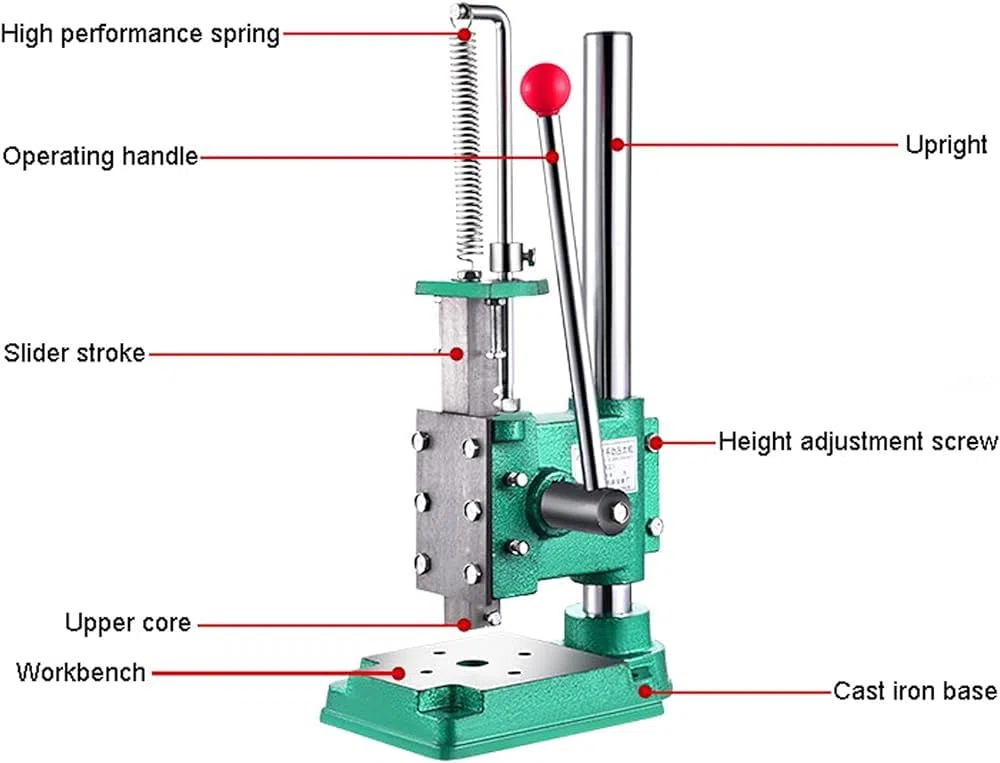 Presse manuelle de bureau pour sertir, formage, coupe, bois, aluminium, traitement du plastique