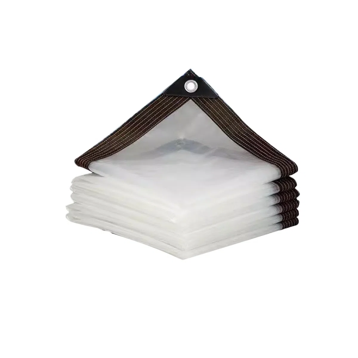 Bâche transparente imperméable et résistante avec œillets - 5 x 10 m - Bâche polyvalente en plastique pour serre, jardin, terrasse, extérieur