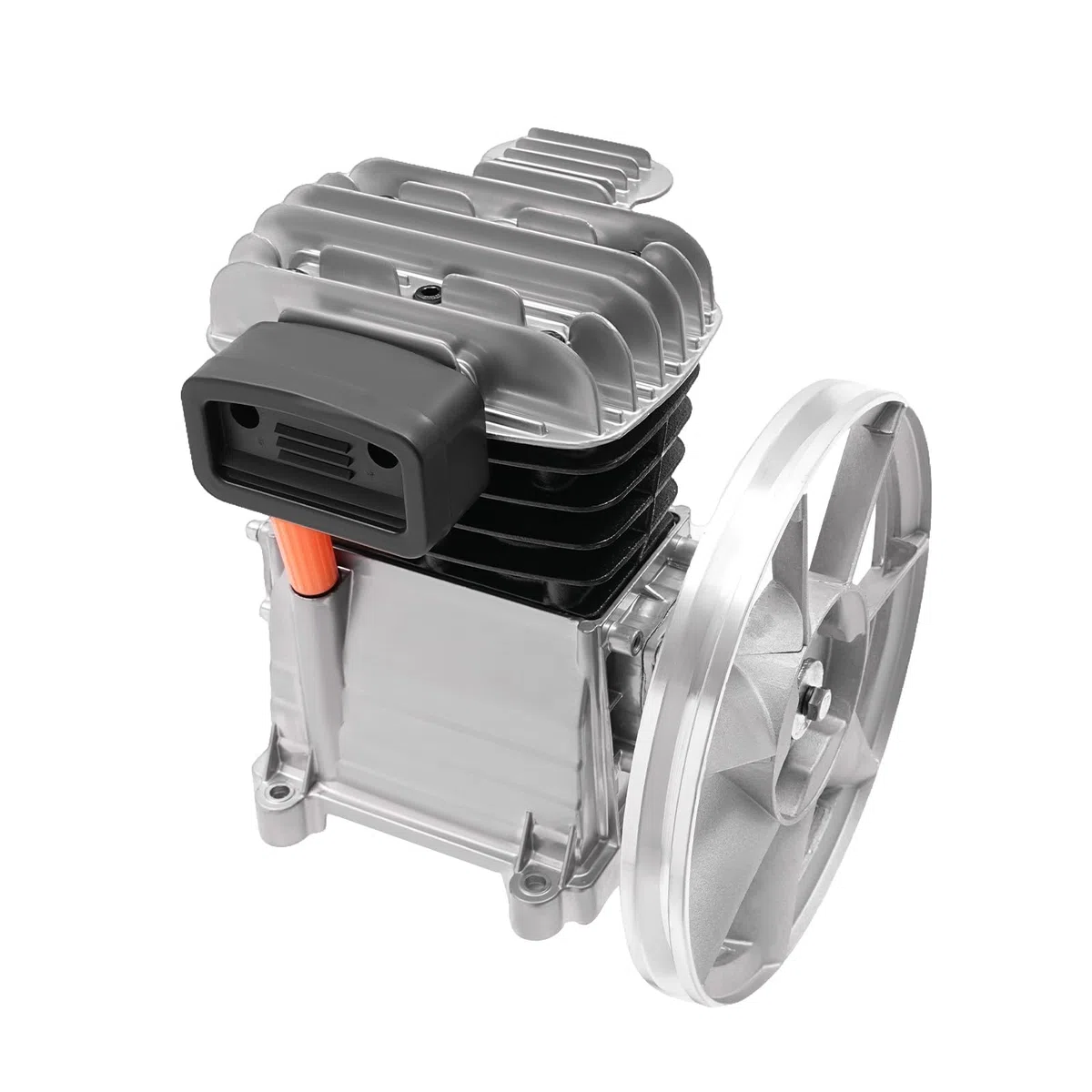 Tête de compresseur d'air avec 2 cylindres 2HP cylindre type tête d'air outil avec silencieux 170L/min tête de pompe cylindre structure en aluminium cylindre compresseur