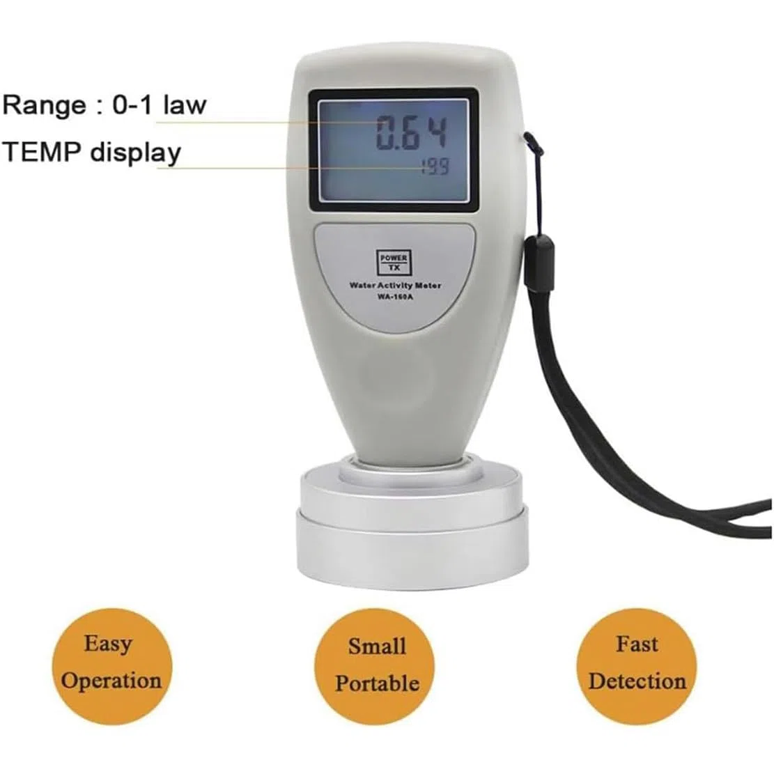 FAXIOAWA Analyseur portatif d'activité de l'eau avec écran numérique LCD, Moniteur de testeur d'aliments Intelligent, Plage de Mesure de 0 à 1,0 AW, précision de 0,02 AW, modèle USB