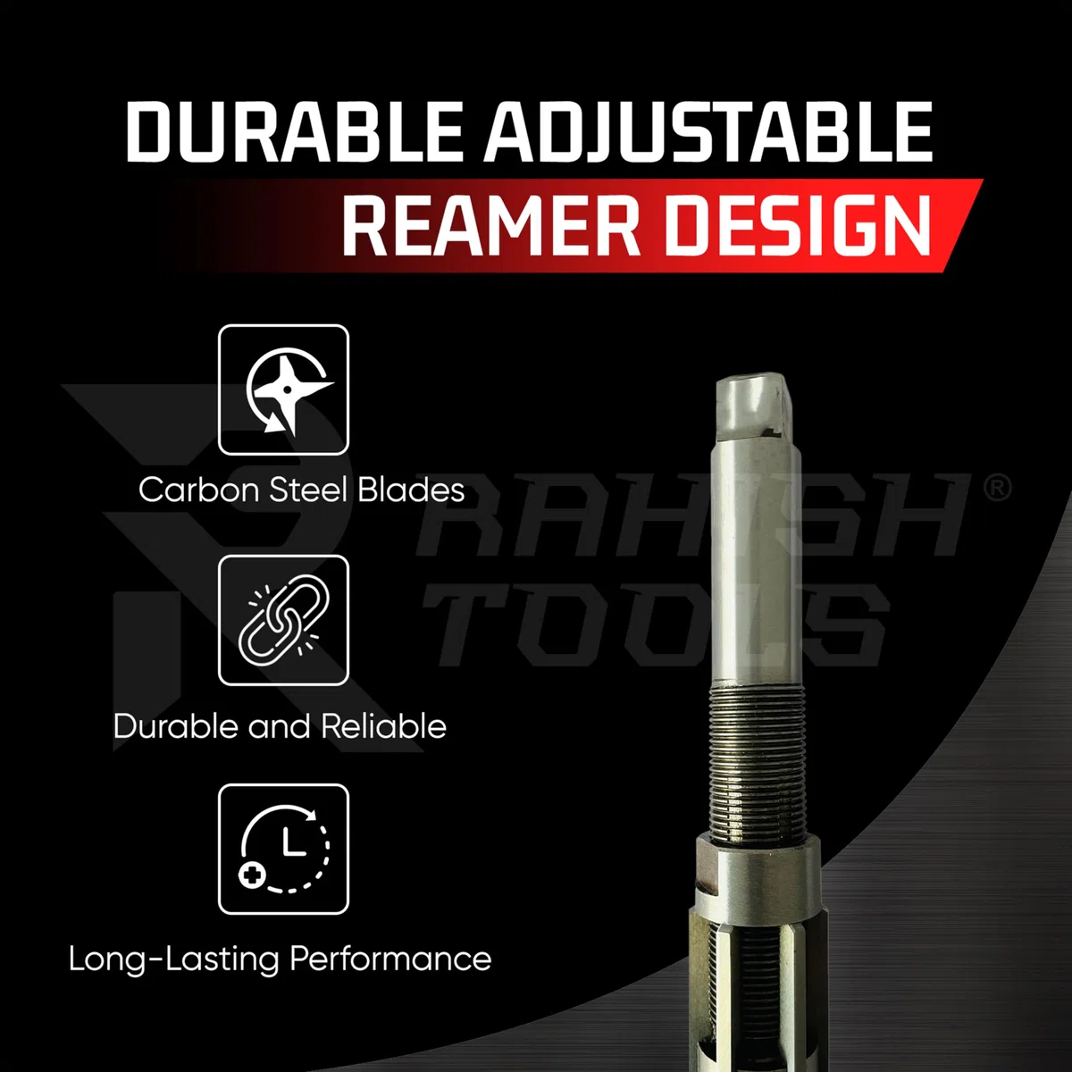 Alésoir manuel réglable H4 à H12 Tailles – 15/32" à 1-3/16" Outil d'alésage pour une finition précise des trous avec lames en acier au carbone – Outils à main pour métal et bois – 11,90