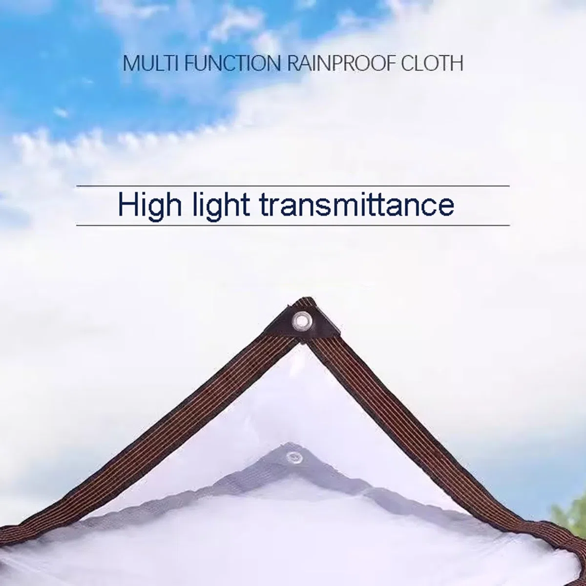 Bâche transparente imperméable et résistante avec œillets - 5 x 10 m - Bâche polyvalente en plastique pour serre, jardin, terrasse, extérieur