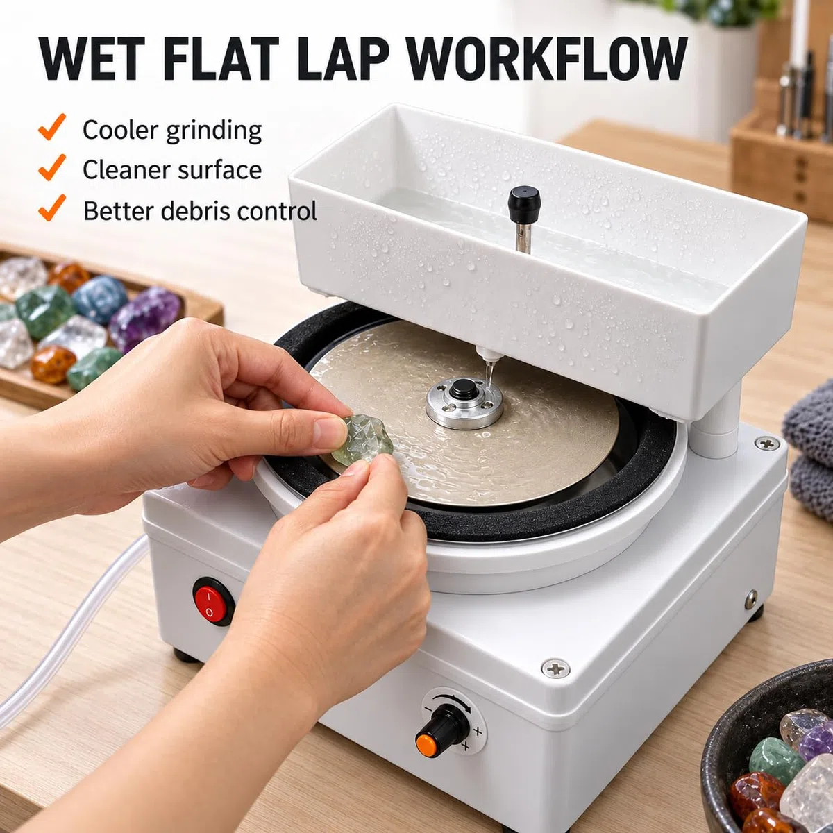 Aiguiseur de couteaux à graver humide, 0-5000 tr/min plat